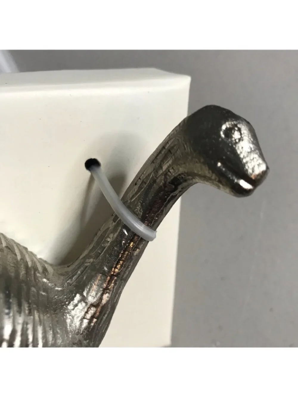 Pottery Barn Kids Dino Hook Silver Tone Metal Dinosaur Wall Mount Kitsch PBK